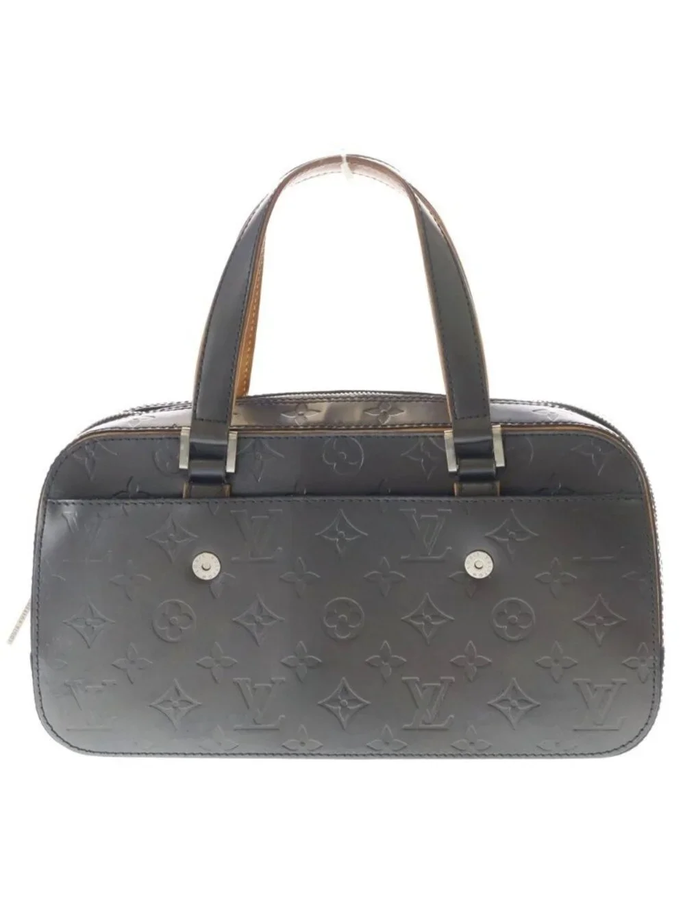 Louis Vuitton Monogram Matte Shelton Handbag Metallic Gray Leather Silver